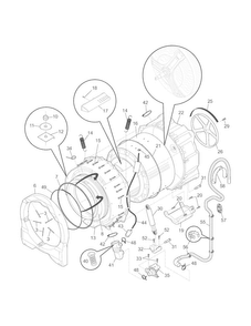 Motor/tub Diagram and Parts List for FAFW3001LW1  Frigidaire Washer