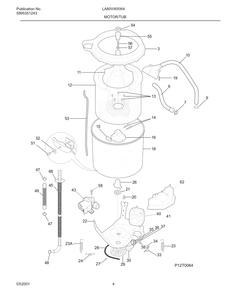Motor/Tub Diagram and Parts List for LA80VWXW4  Westinghouse Washer