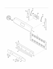 Backguard Diagram and Parts List for 79073232311  Kenmore Range