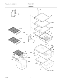 SHELVES Diagram and Parts List for FRS23LH5DW5  Frigidaire Refrigerator