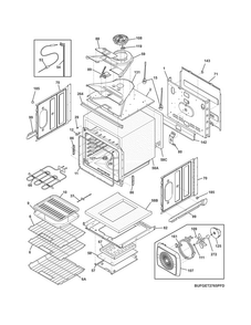 Upper Oven Diagram and Parts List for FGET2765PFD  Frigidaire Wall Oven