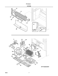 System Diagram and Parts List for FFUE2024AN5  Electrolux Freezer