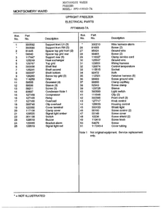 Upright Freezer/electrical Parts Page 2 Diagram and Parts List for 49648-7A  Frigidaire Freezer