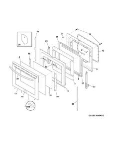 Door Diagram and Parts List for FGEF3058RFA  Frigidaire Range