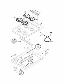 Maintop Diagram and Parts List for 79032099401  Kenmore Cooktop