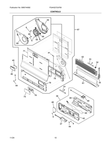 Controls Diagram and Parts List for FG4H2272UF06  Frigidaire Freezer