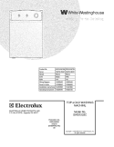 COVER Diagram and Parts List for SWS1233CQ0  Westinghouse Washer