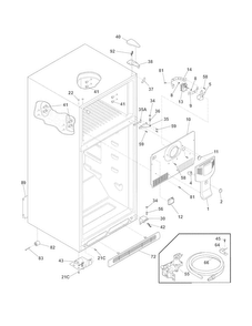 Cabinet Diagram and Parts List for LFHT1817LR8  Frigidaire Refrigerator