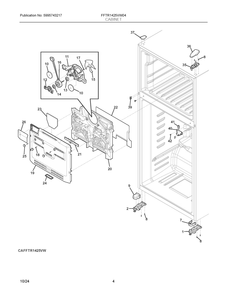 Cabinet Diagram and Parts List for FFTR1425VW04  Frigidaire Refrigerator