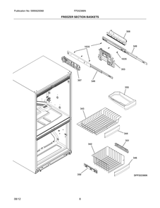 Part Location Diagram of 242253102 Frigidaire HOLDER, RAIL, FREEZER DRWR, Right Hand