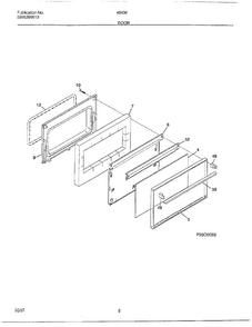 Door Diagram and Parts List for 484360D  Frigidaire Range