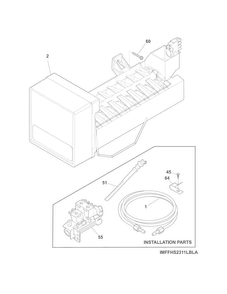 Ice Maker Diagram and Parts List for FFHS2311LBLA  Frigidaire Refrigerator