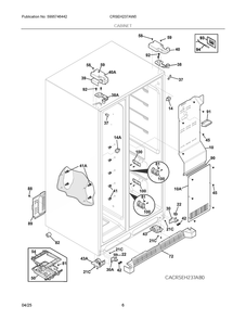 Cabinet Diagram and Parts List for CRSEH237AW0  Frigidaire Refrigerator