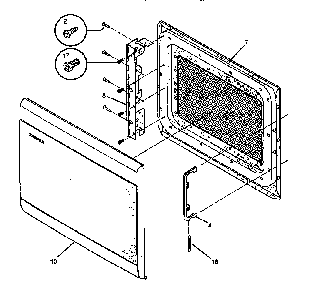 Door Diagram and Parts List for SMS138T1B2 941354509 Tappan Microwave