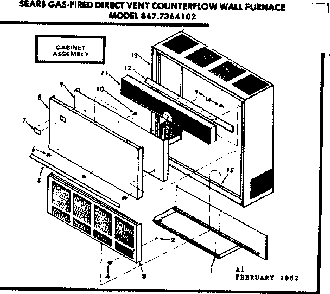 Cabinet Diagram and Parts List for 8677364102  Frigidaire Furnace