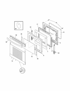 Door Diagram and Parts List for 79095053310  Kenmore Range