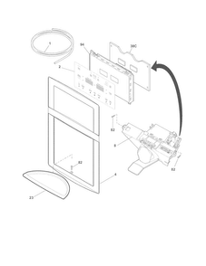 Controls & Ice Dispenser Diagram and Parts List for FGUB2642LF8  Frigidaire Refrigerator
