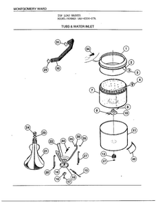 Tubs And Water Inlet Diagram and Parts List for 6506-87A  Frigidaire Washer