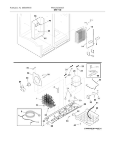 System Diagram and Parts List for FFSC2323LSDA  Frigidaire Refrigerator
