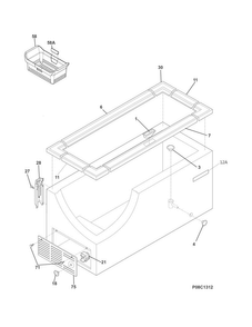 Cabinet Diagram and Parts List for FFFC16M5QWD  Frigidaire Freezer