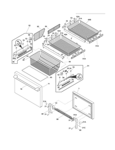 Freezer Drawer - Basket Diagram and Parts List for E23BC78IPSA  Electrolux Refrigerator