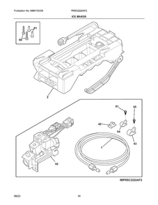 Ice Maker Diagram and Parts List for PRSC2222AF2  Frigidaire Refrigerator