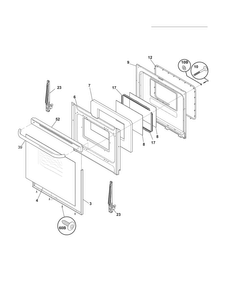 Door Diagram and Parts List for WWEF3005XWA  Westinghouse Range