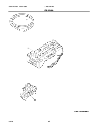Ice Maker Diagram and Parts List for LGHX2636TF7  Frigidaire Refrigerator