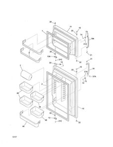 Door Diagram and Parts List for 25367872505  Kenmore Refrigerator
