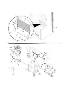System Diagram and Parts List for 25328732C2  Kenmore Freezer