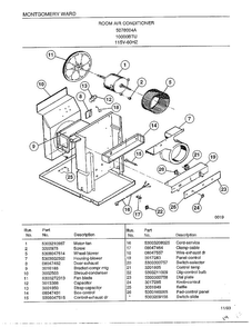 Room Air Conditioner Page 2 Diagram and Parts List for 5078004A  Frigidaire Air Conditioner