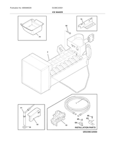 Ice Maker Diagram and Parts List for EI23BC32SS1  Electrolux Refrigerator