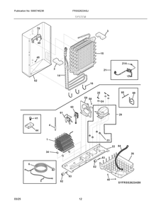 System Diagram and Parts List for FRSS2623ASJ  Frigidaire Refrigerator