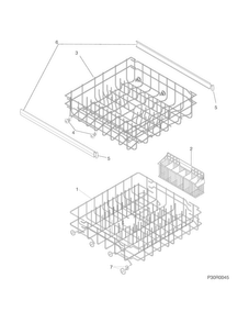 Racks Diagram and Parts List for FFBD2404NW6C  Frigidaire Dishwasher