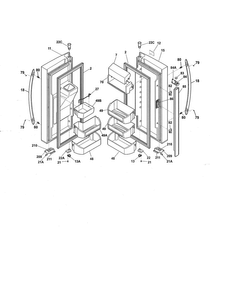 Fresh Food Door Diagram and Parts List for FGHB2735NP0  Frigidaire Refrigerator