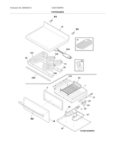 Top/drawer Diagram and Parts List for CGEF3059RFB  Frigidaire Range