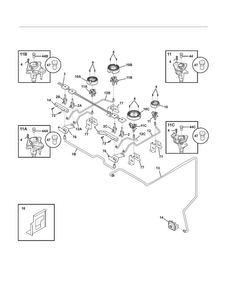 Burner Diagram and Parts List for CGDS3065KF7  Frigidaire Range