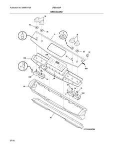Backguard Diagram and Parts List for CFES3025PBG  Frigidaire Range