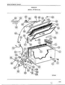 Freezer Diagram and Parts List for 89161-0A  Frigidaire Freezer