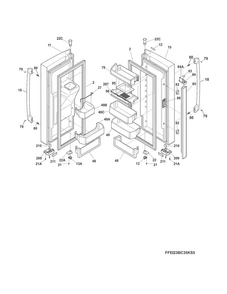 Fresh Food Doors Diagram and Parts List for EW23BC85KS6  Electrolux Refrigerator