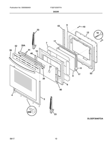 Door Diagram and Parts List for FGEF3059TFA  Frigidaire Range