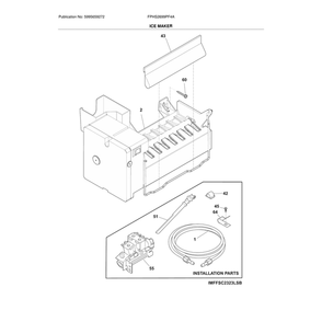 Ice Maker Diagram and Parts List for FPHS2699PF4A  Frigidaire Refrigerator