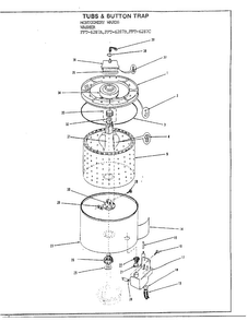 Tubs/button Trap Diagram and Parts List for 6287C  Frigidaire Washer