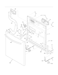 Door Diagram and Parts List for FGHD2465NF1A  Frigidaire Dishwasher