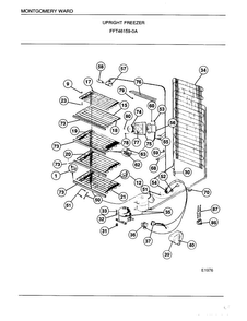 Upright Freezer Page 5 Diagram and Parts List for 46159A  Frigidaire Freezer