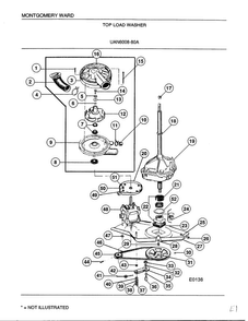 Top Load Washer Page 5 Diagram and Parts List for 6008A  Frigidaire Washer