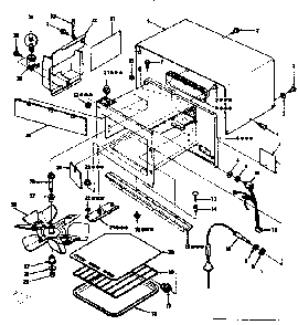 Cabinet Parts Diagram and Parts List for 5648998310  Kenmore Microwave