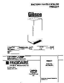 Cover Diagram and Parts List for GFU12M2GW1  Gibson Freezer