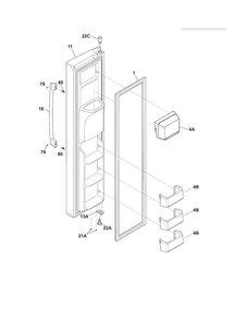 Freezer Door Diagram and Parts List for EW26SS85KS1  Electrolux Refrigerator