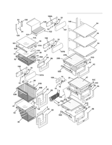 Shelves Diagram and Parts List for EI23CS55GS9  Electrolux Refrigerator